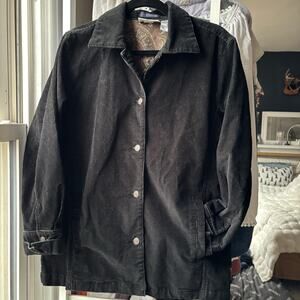 Barn Coat Bill Blass Structured Corduroy Jacket Womens M Navy